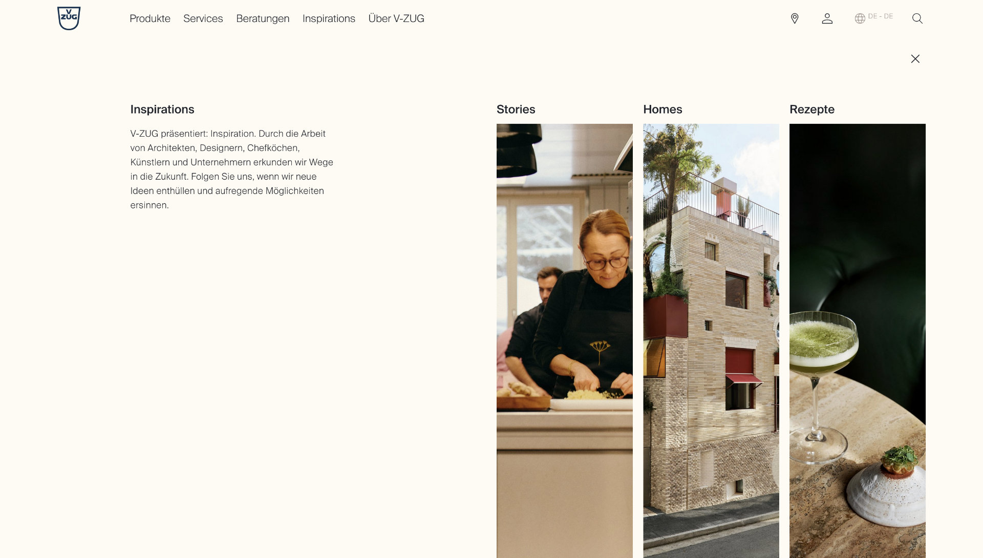 A clean light website with design lifestyle photos